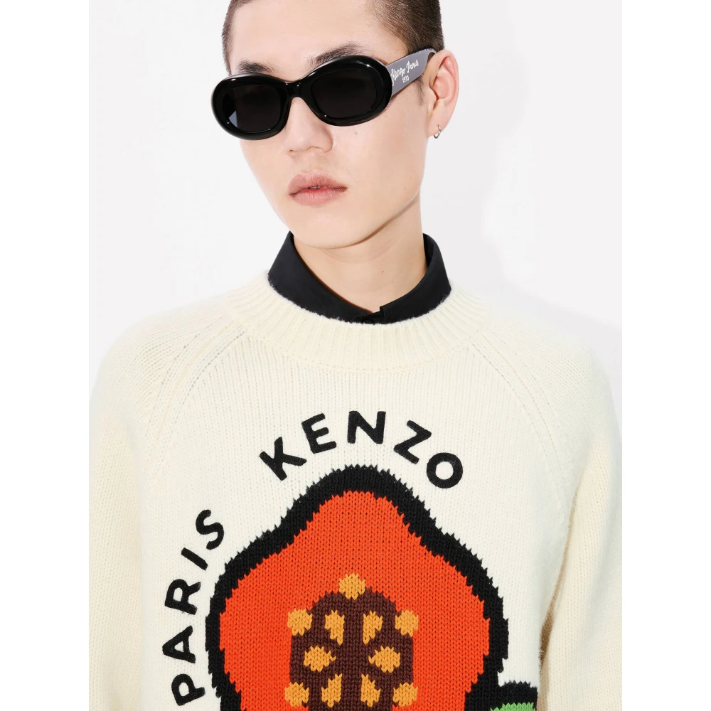 Kenzo Witte wollen sweatshirt met inleggrafiek White Heren