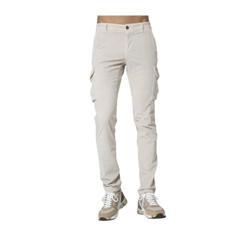 Mason's Men's White Slim-Fit Trousers,, Cargo Corduroy Trousers In Greige W42