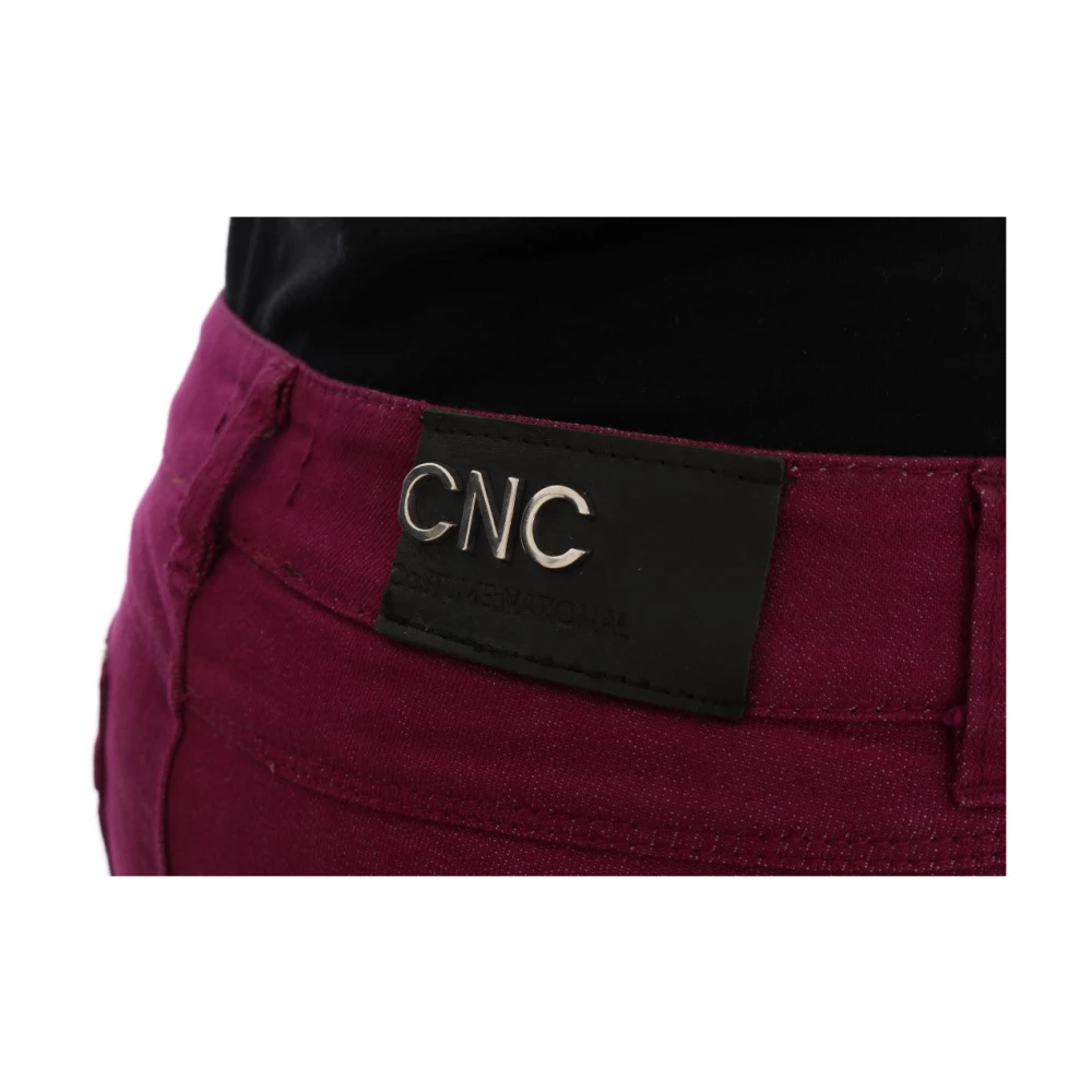 Costume National Elegante Paarse Super Slim Jeans Purple Dames