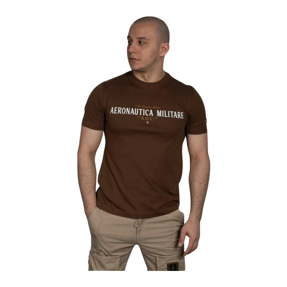 Aeronautica militare T-Shirts Brown Heren