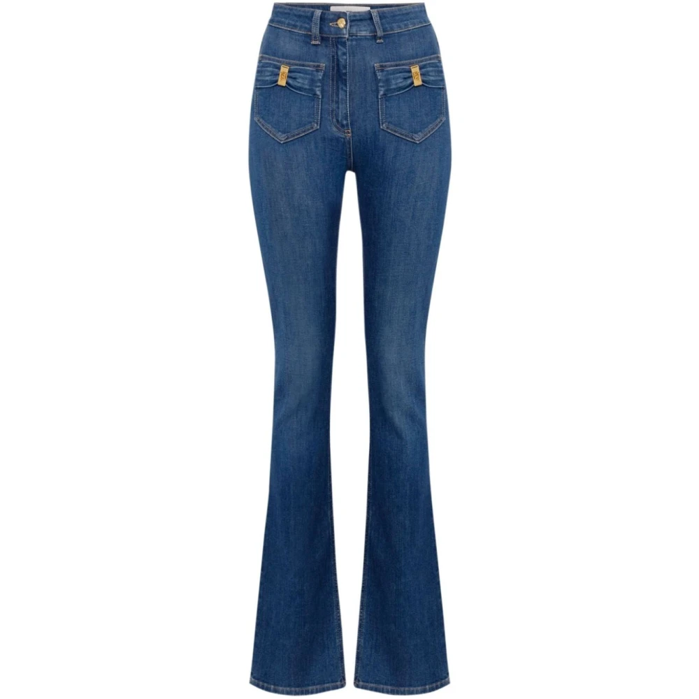 Elisabetta Franchi Blauwe Jeans met Verborgen Rits Blue Dames