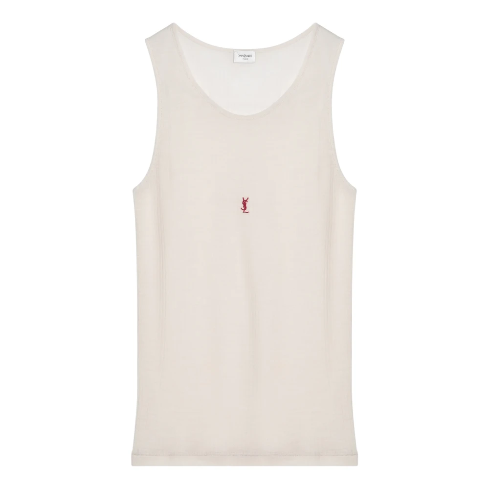 Saint Laurent Stijlvolle Tanktop Beige Dames