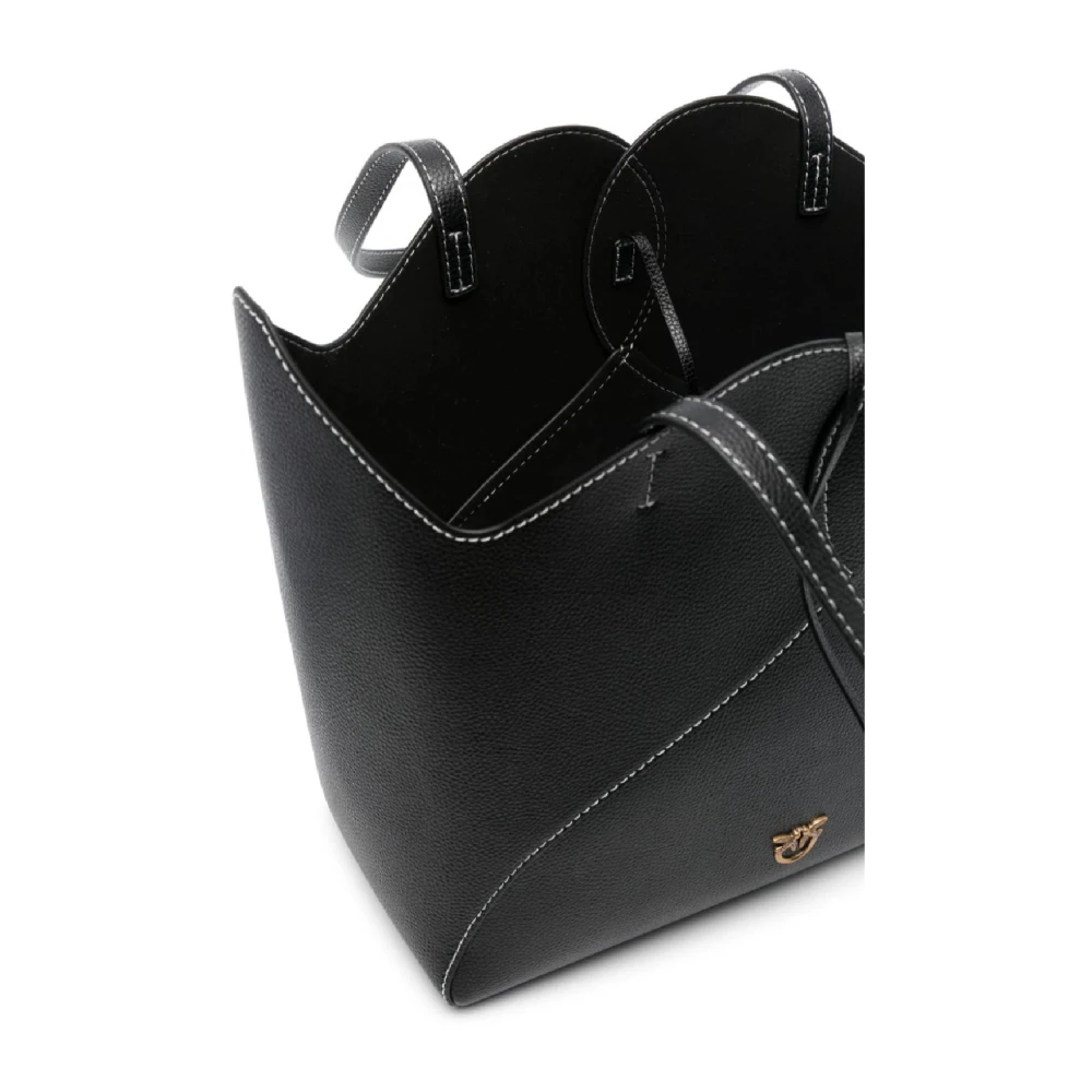 pinko Grainy Heart Tote Schoudertas Black Dames