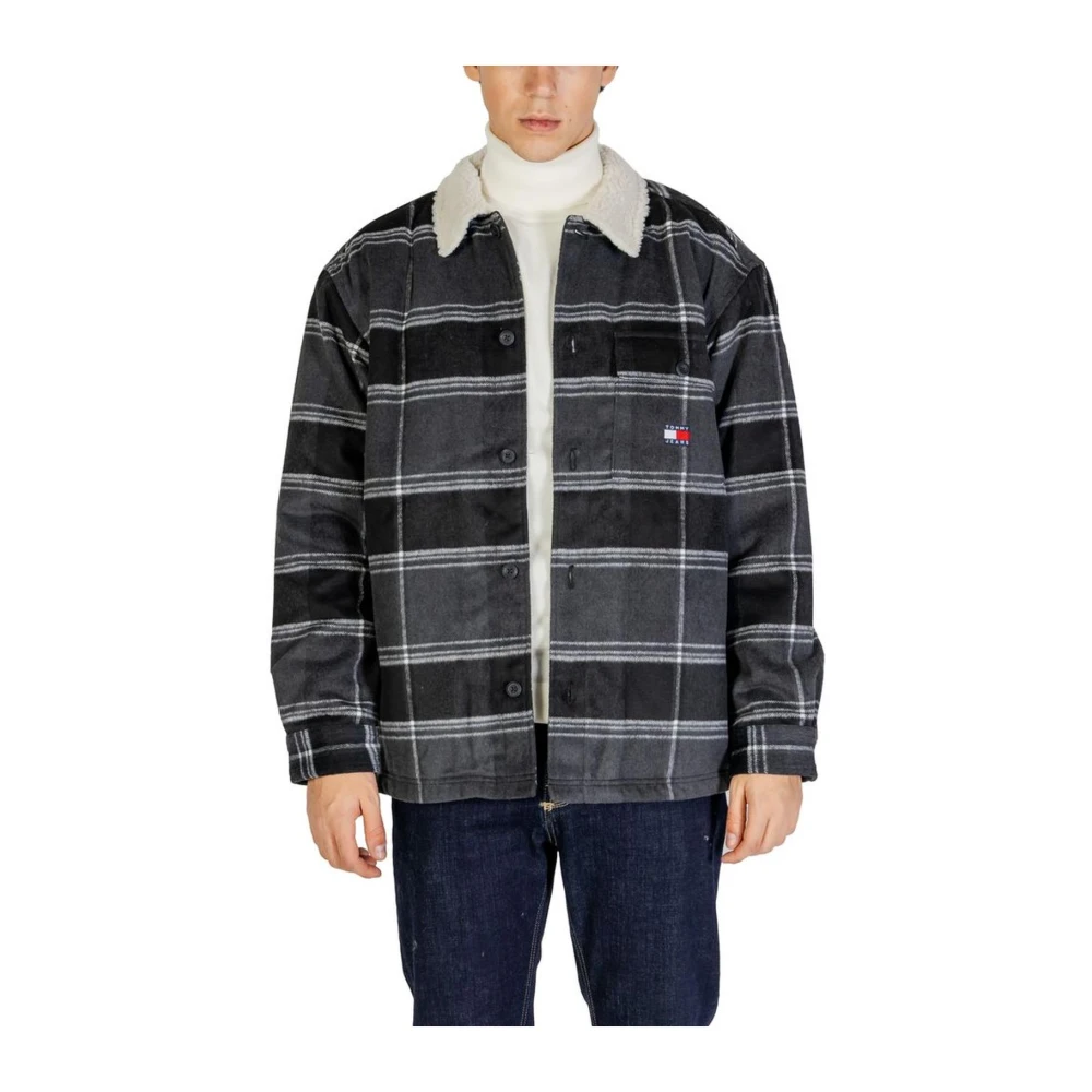 Tommy Jeans Stijlvolle polyesterjas voor heren Black Heren