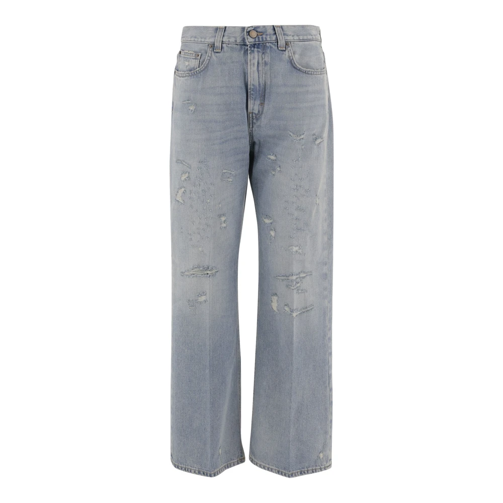 Haikure Women's Blue Wide Jeans, W24, Cotton Jeans