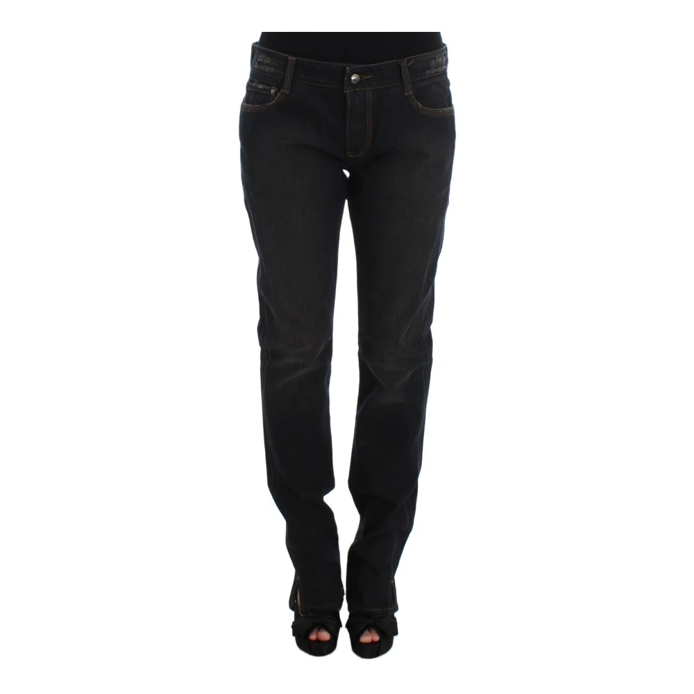 Ermanno Scervino Women's Black Slim-Fit Jeans,, Slim-Fit Boyfriend Jeans Small