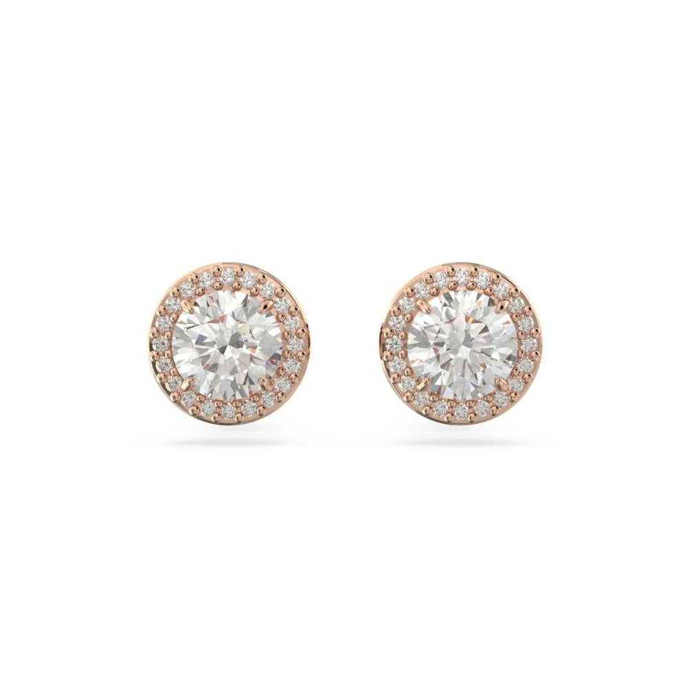 Swarovski Donna Rosa Orecchini A Perno In Cristallo Elegante Oro - Immagine 3