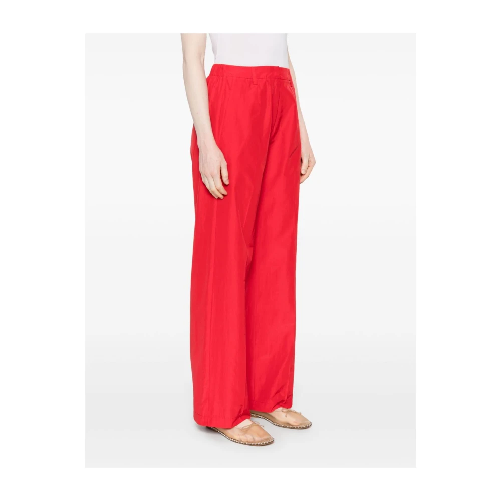 Forte Rode Broek met Elastische Tailleband Red Dames