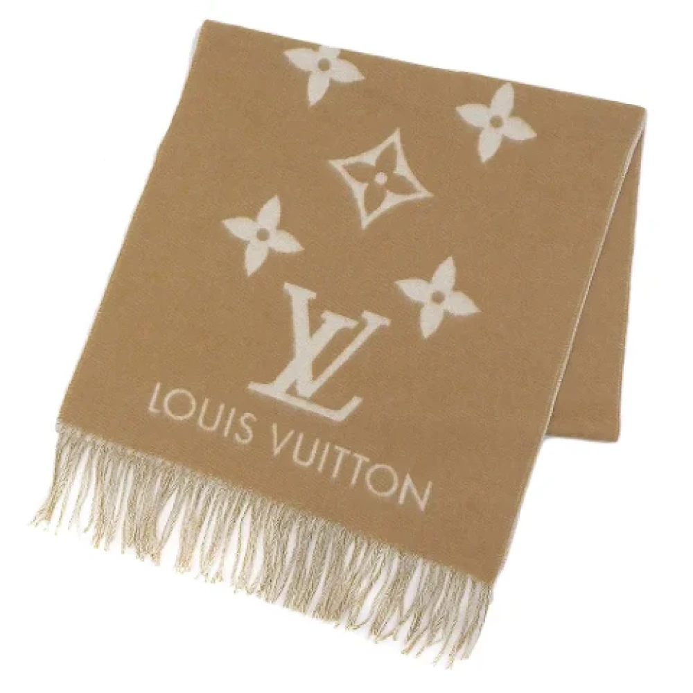 Louis Vuitton Vintage Pre-owned Cashmere scarves Beige Dames