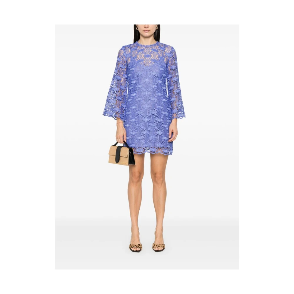 Zimmermann Blauwe Bloemenjurk met Lange Mouwen Purple Dames