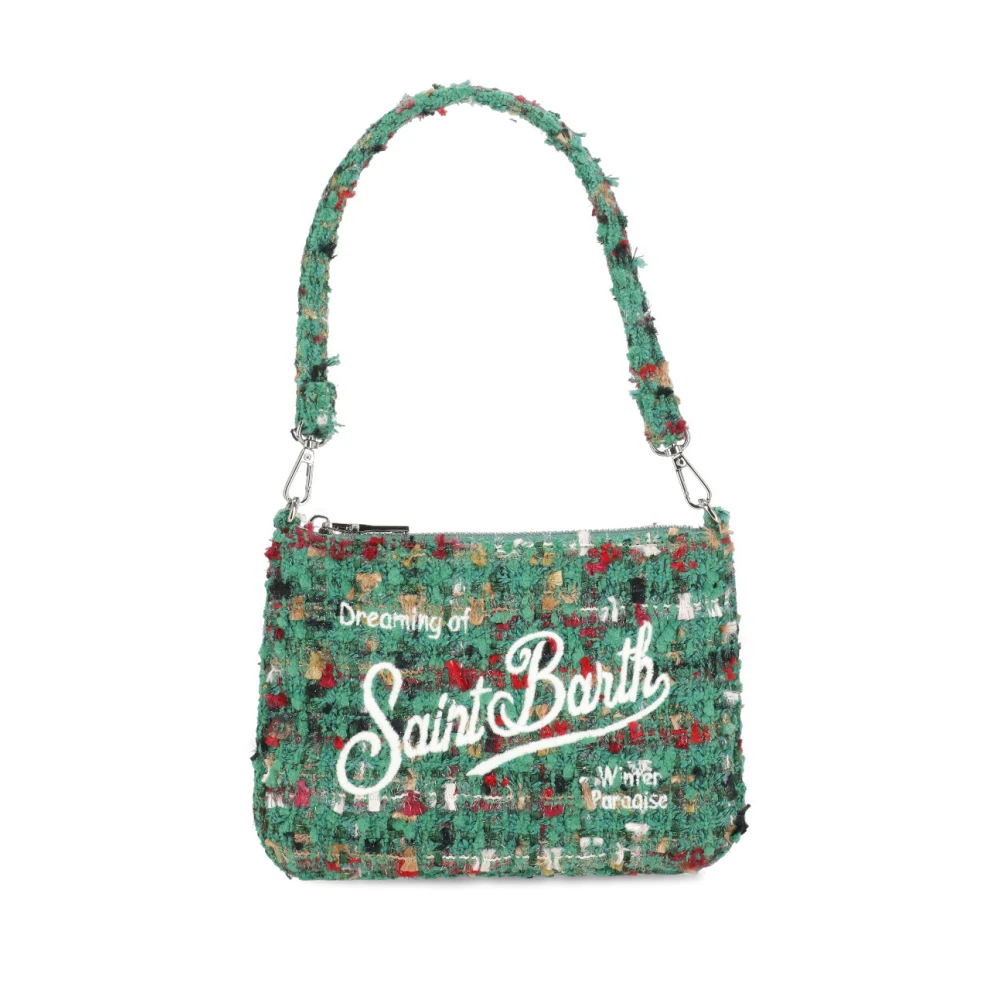 Saint Barth Groene Pochette met Borduurwerk Green Dames