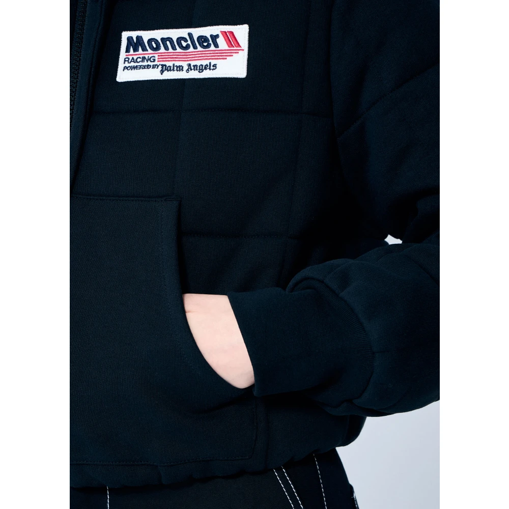 Moncler Gewatteerde Hoodie met rits Black Dames