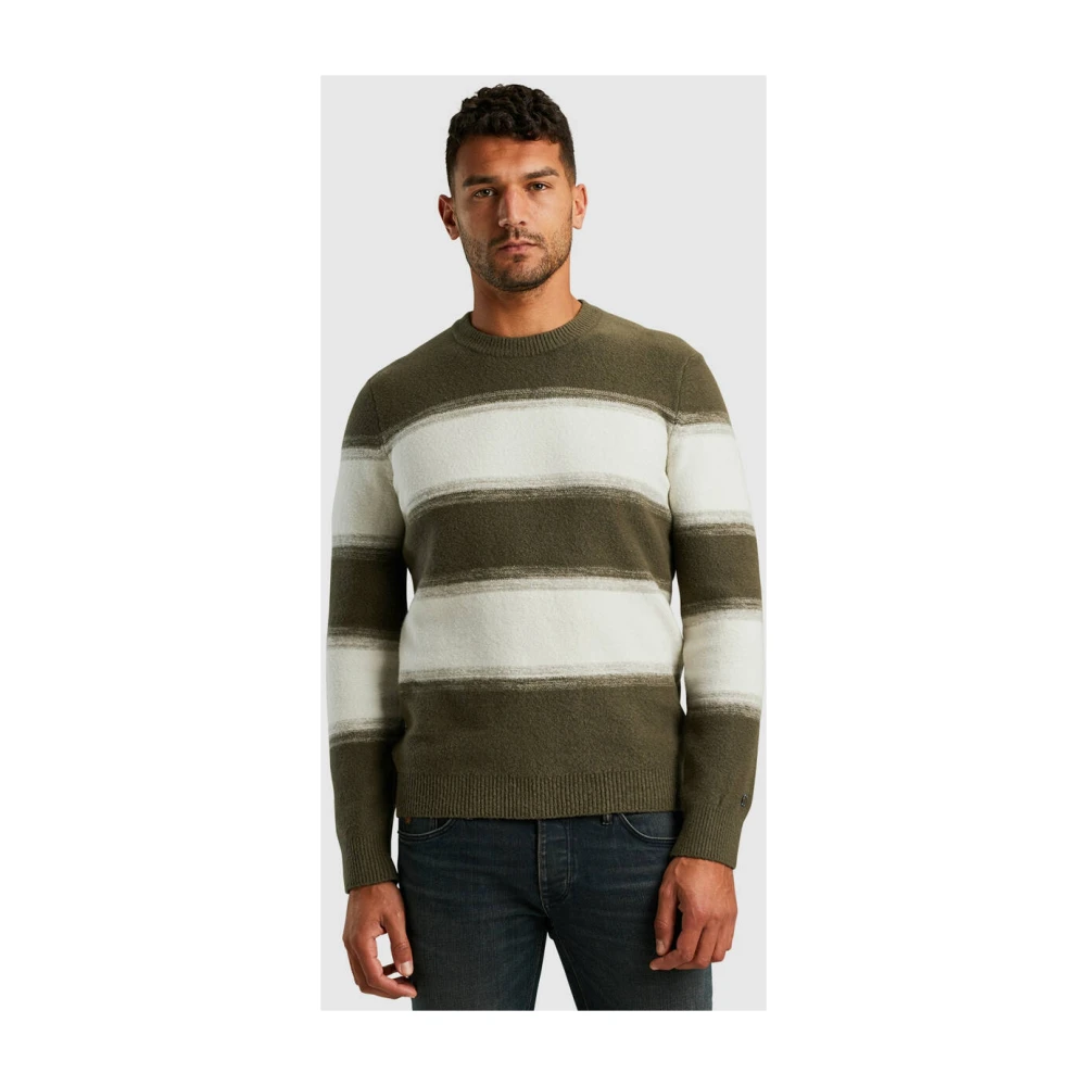 Cast Iron Katoenmix Crewneck Pullover Green Heren