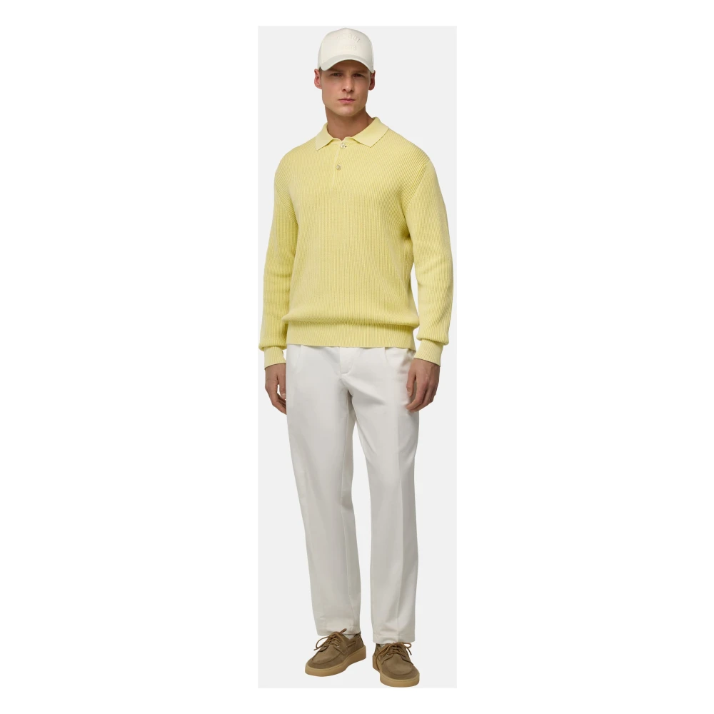 Boggi Milano Gebreide poloshirt Yellow Heren