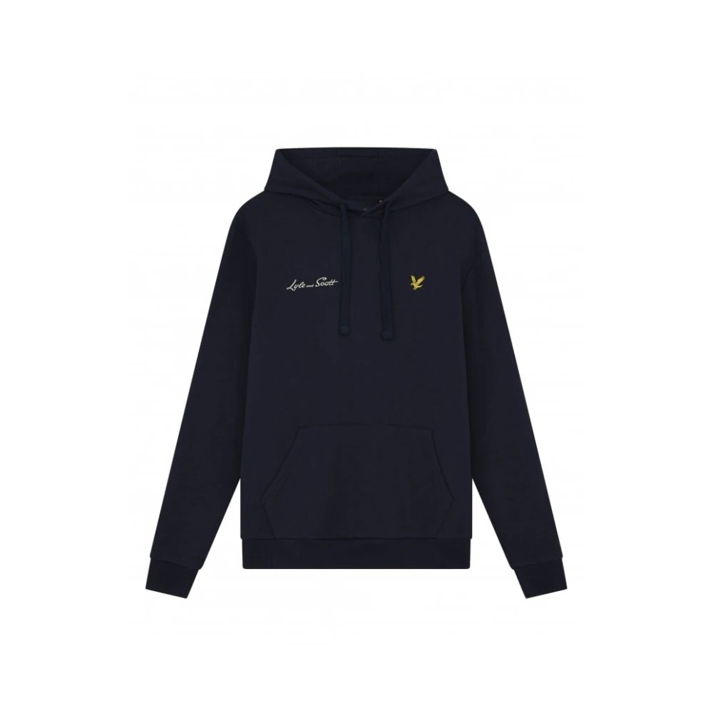 Lyle & Scott Geborduurde letter hoodie navy Blue Heren