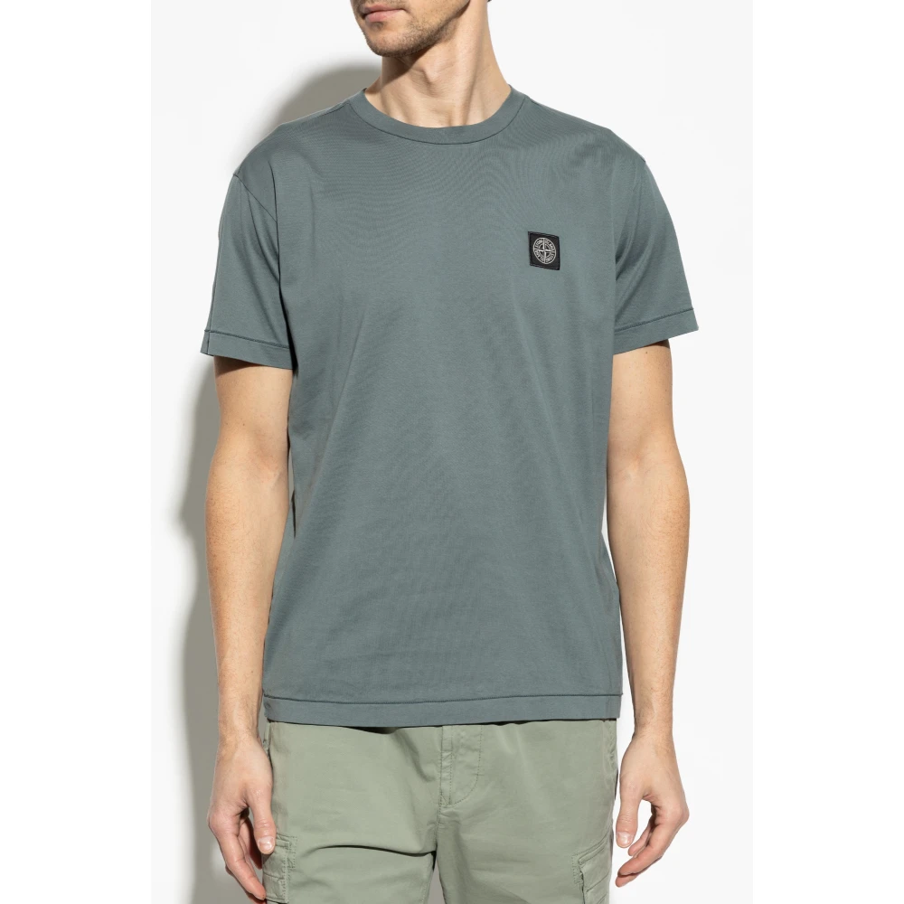 Stone Island T-shirt met logo Green Heren