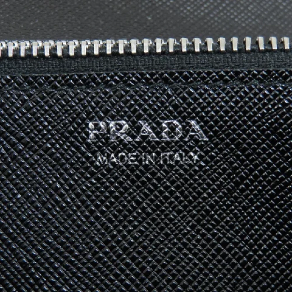 Prada Vintage Pre-owned Leather wallets Black Dames