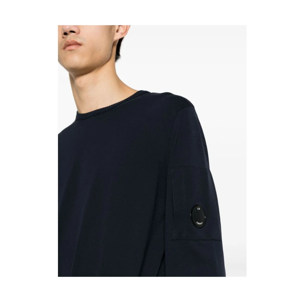 C.P. Company Navy Blauwe Gebreide Trui met Ritssluiting Blue Heren