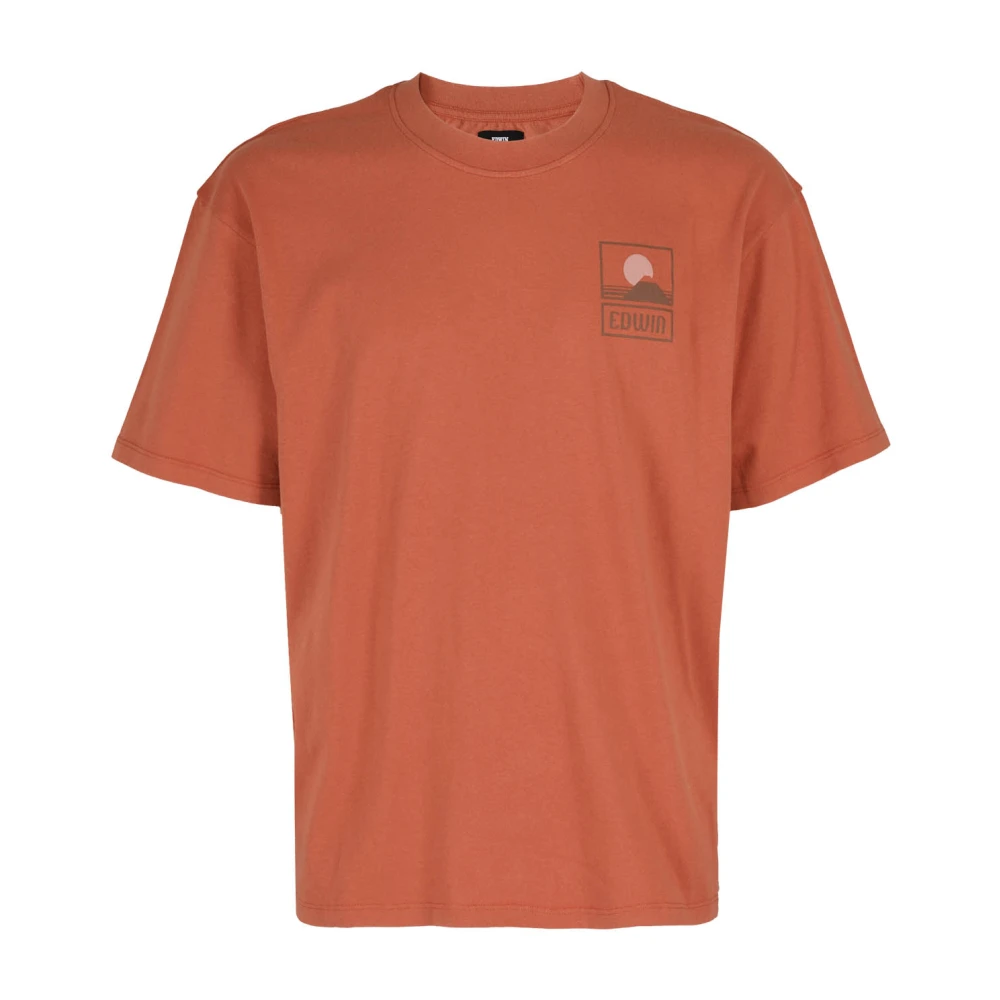 Edwin Fuji Sunset T-Shirt Brown Heren
