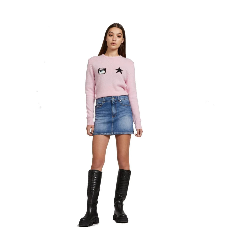 Chiara Ferragni Collection Korte Rok met Stijlvol Ontwerp Blue Dames