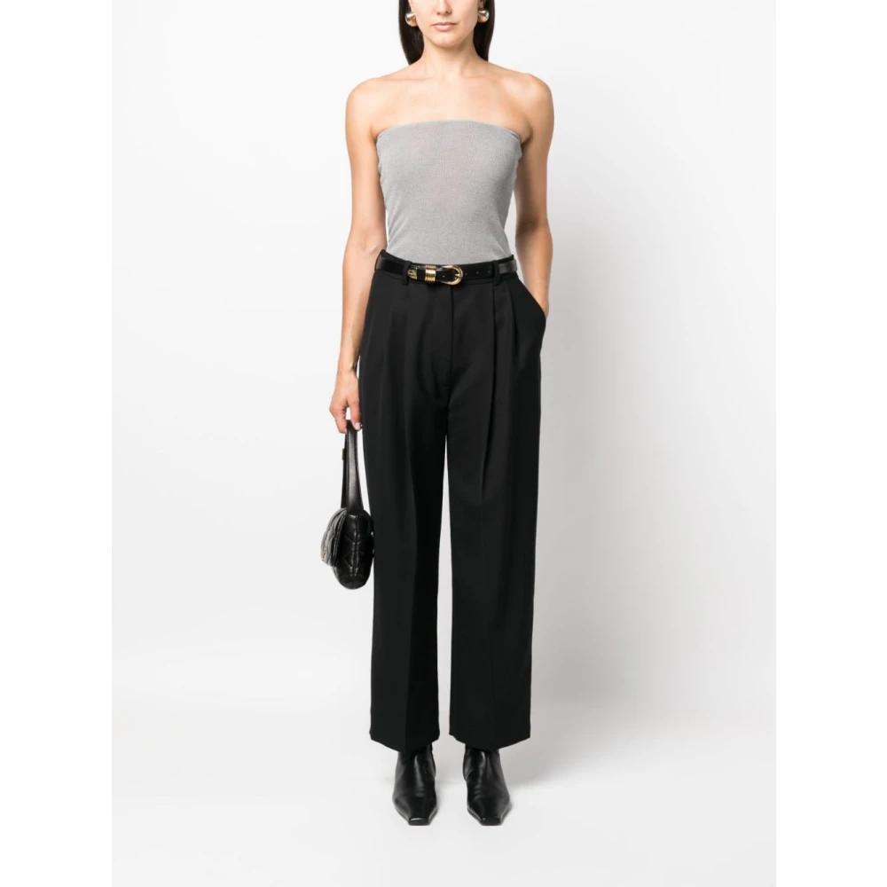TotêMe Geplooide Korte Broek Black Dames