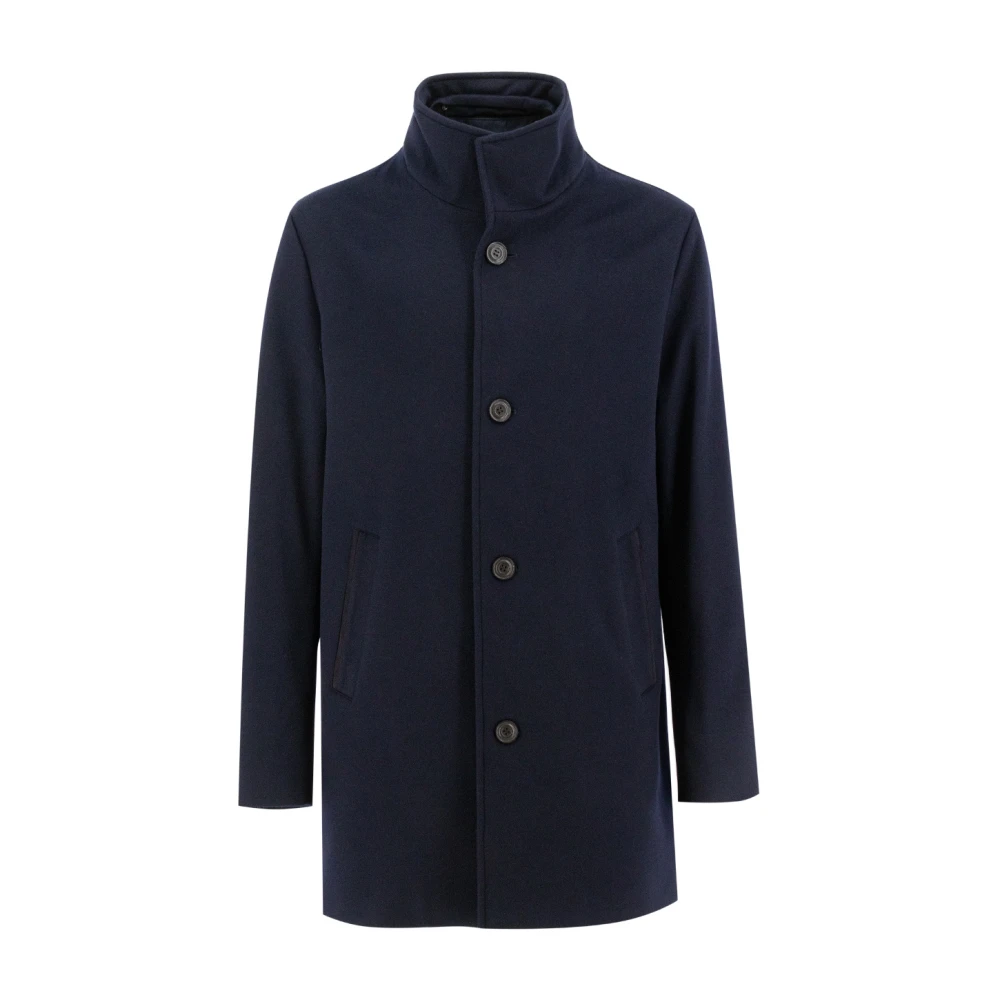 Paul & Shark Blue Single-Breasted Coats, Male, 2XL, Luxury Cashmere Coat