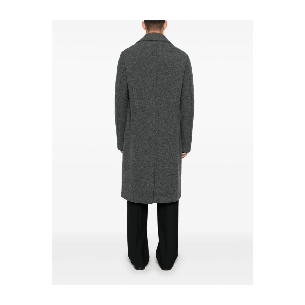 Harris Wharf London Antraciet Wol Lange Jas Gray Heren