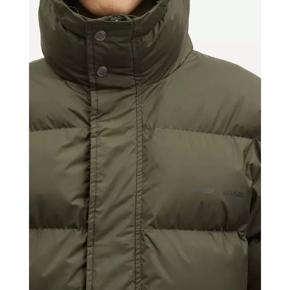 Samsøe Gewatteerde jas met capuchon en PrimaLoft ThermoPlume Green Heren