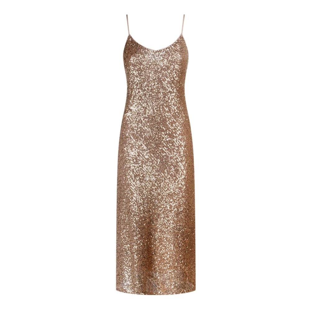 PATRIZIA PEPE Sequin Midi Jurk Yellow Dames