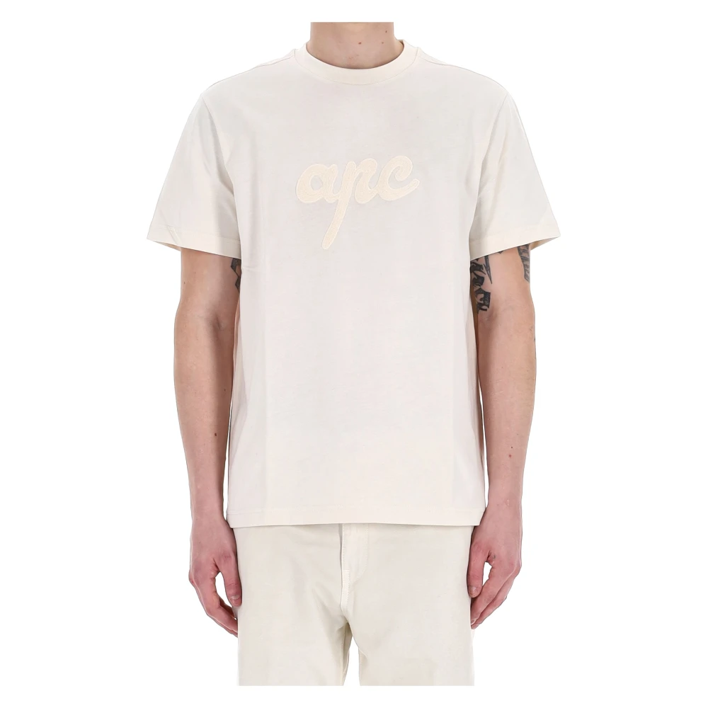 A.p.c. Men's Beige Cream T-Shirt Lenny - T-Shirts - M - Tops