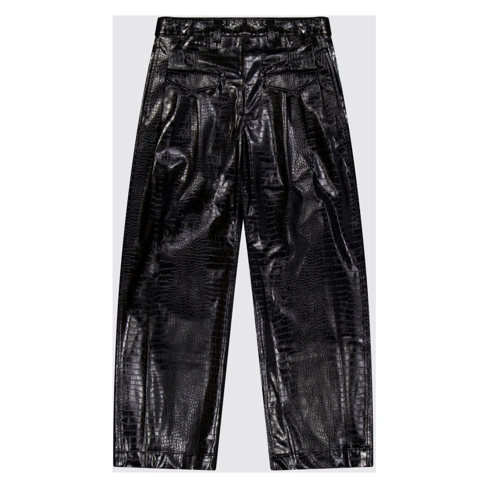 Laneus Dubbele Pence Eco Leren Broek Black Heren