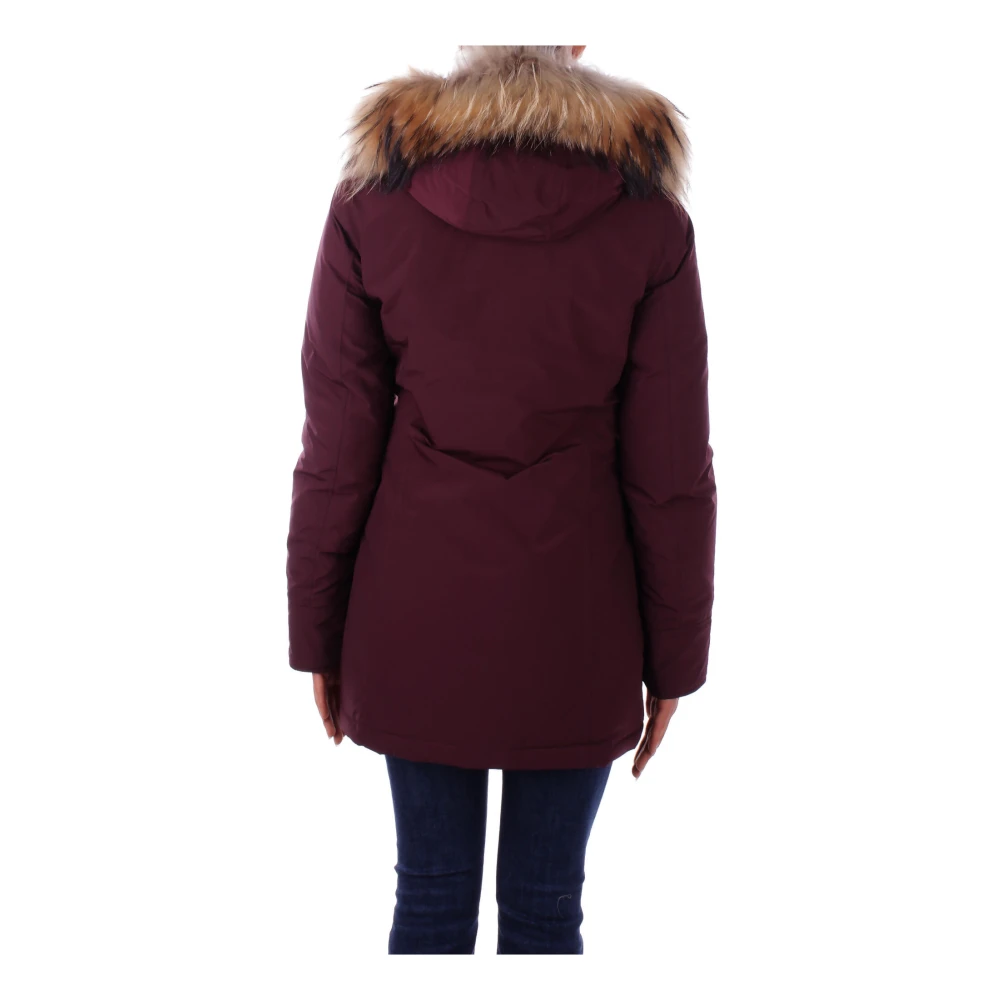 Woolrich Gewatteerde jas met capuchon en rits Purple Dames