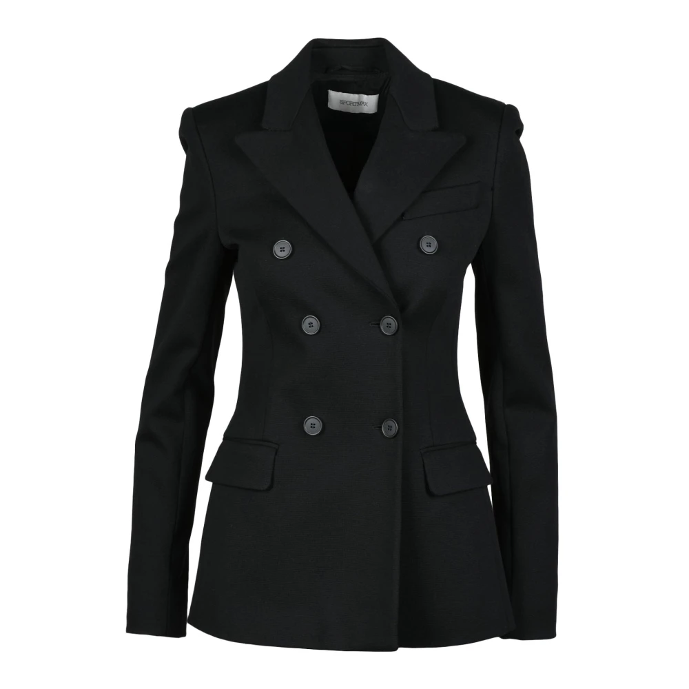 SPORTMAX Polyesterjas voor sport Black Dames