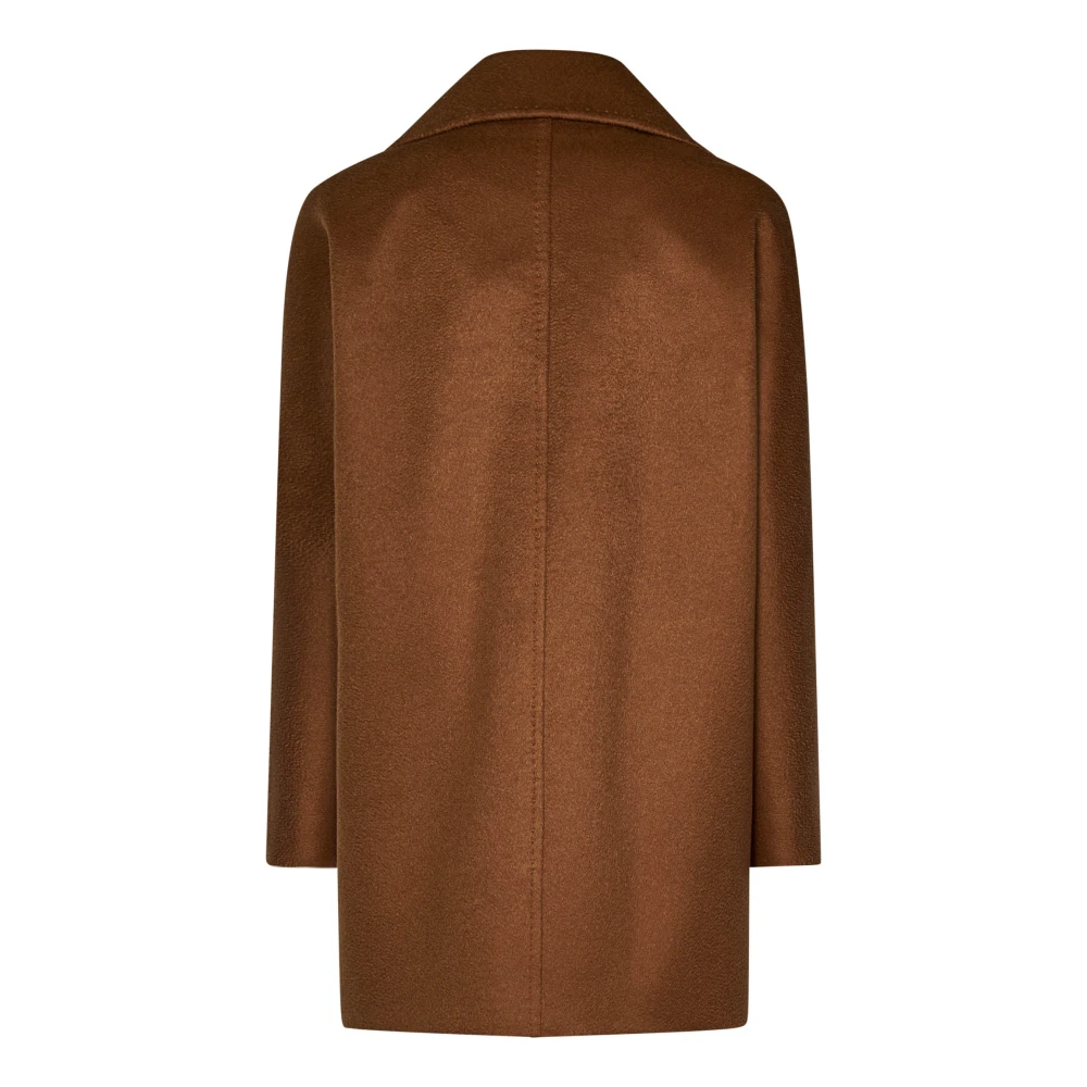 Max Mara Bruine Kasjmier Kimono Mouw Jas Brown Dames