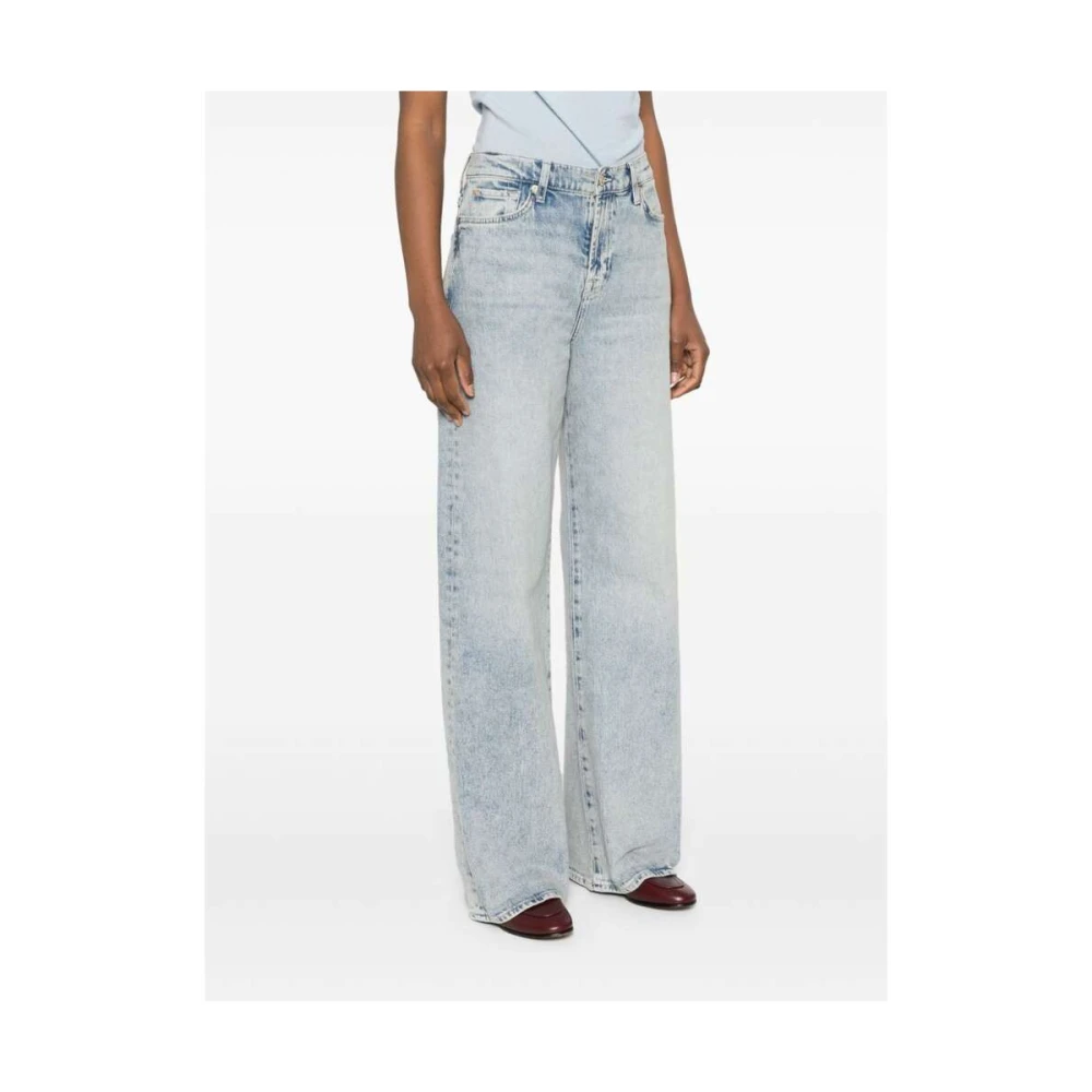 7 For All Mankind Lichtblauwe Denim Straight Leg Jeans Blue Dames