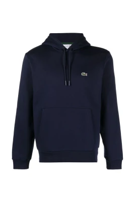 Navy Blue Fleece Hoodie med Logo