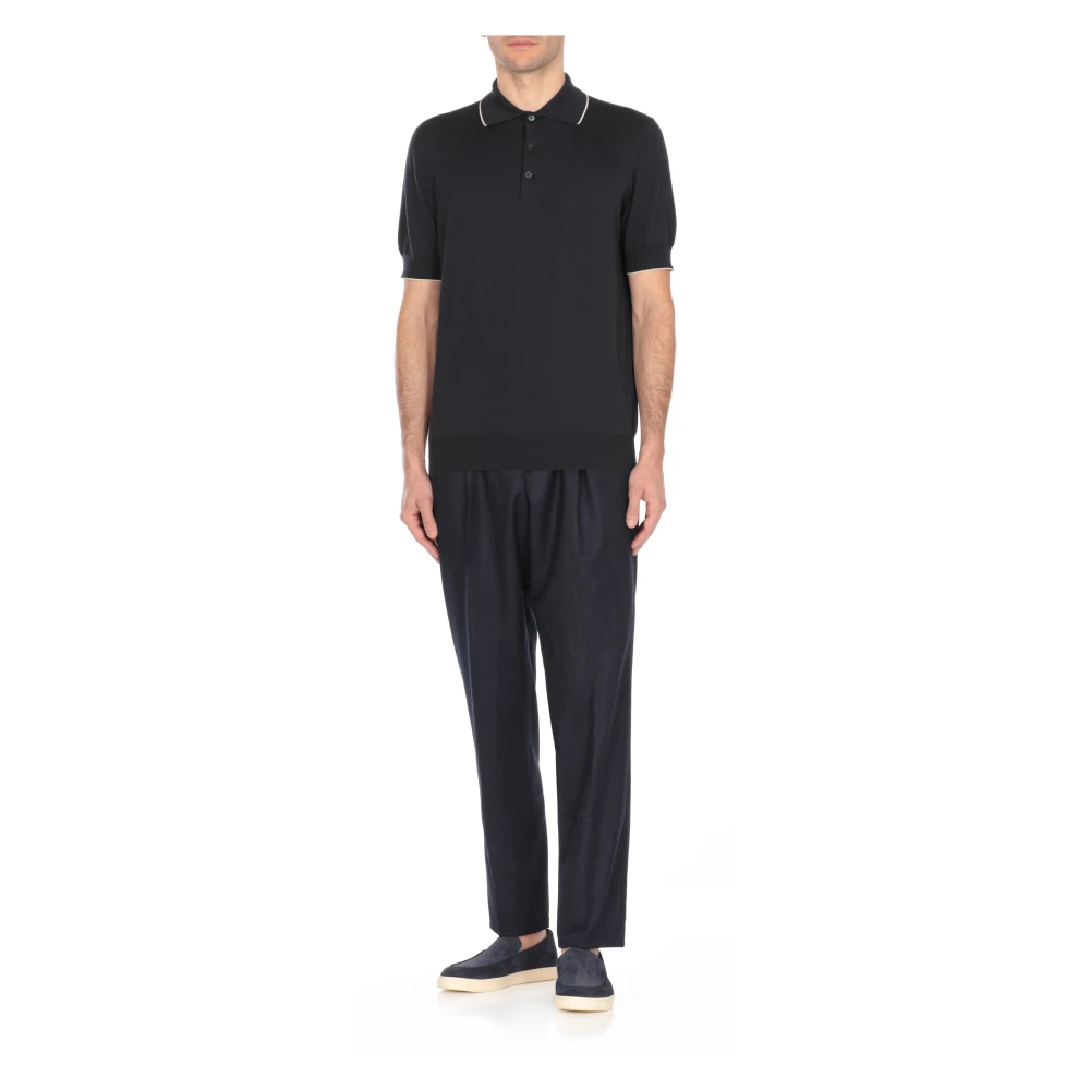 BRUNELLO CUCINELLI Blauw Poloshirt voor Mannen Blue Heren