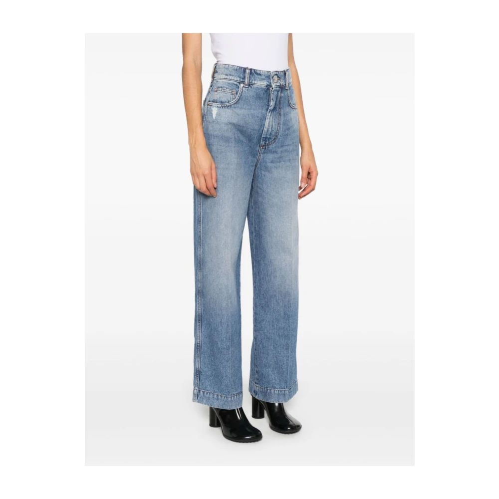 SPORTMAX Hoge Taille Blauwe Jeans Klassiek Ontwerp Blue Dames