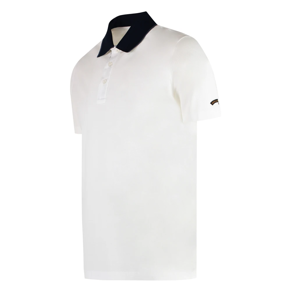 PAUL & SHARK Katoenen poloshirt met contrasterende kraag White Heren
