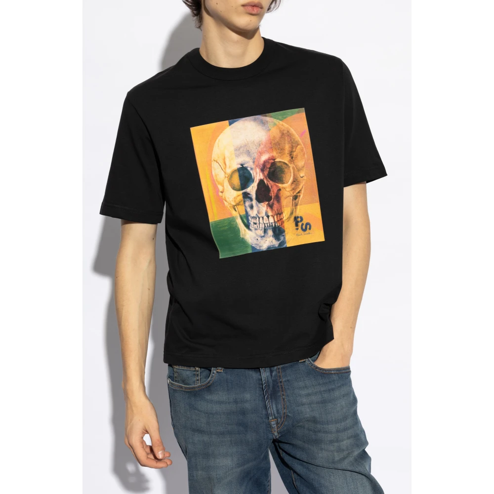 PS By Paul Smith Bedrukt T-shirt Black Heren