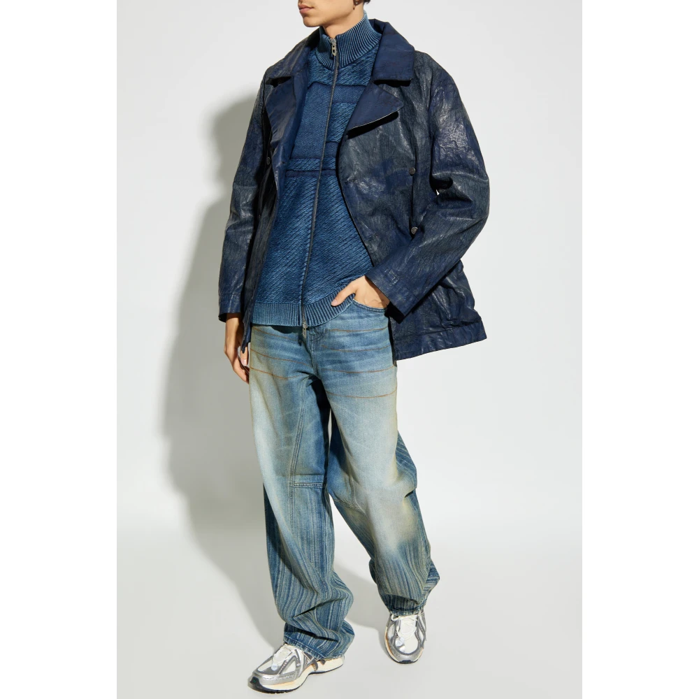 Diesel Cardigan K-Klevery-Zip Blue Heren
