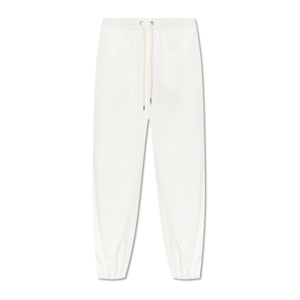 Moncler Corduroy Track Pants met Logo Patch White Dames