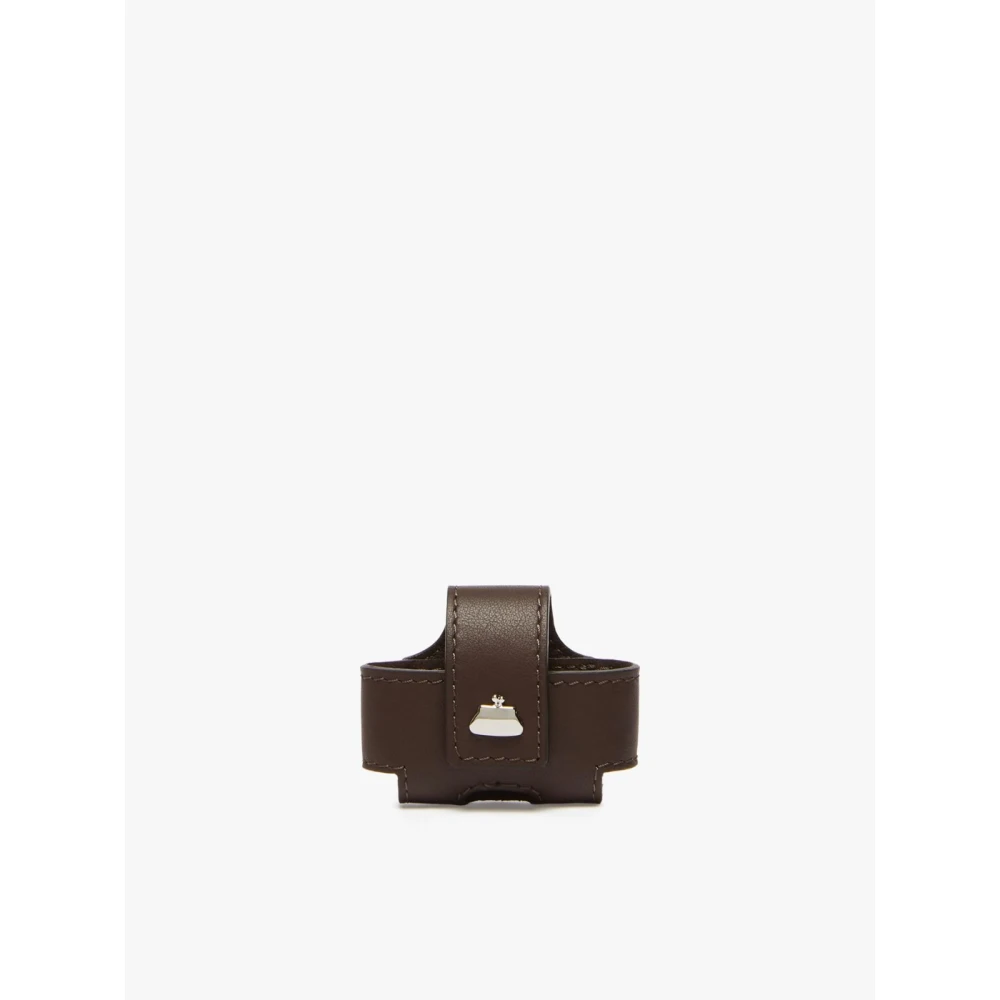 Max Mara Weekend Leren AirPods Pro Hoesje met Pasticcino Detail Brown Dames