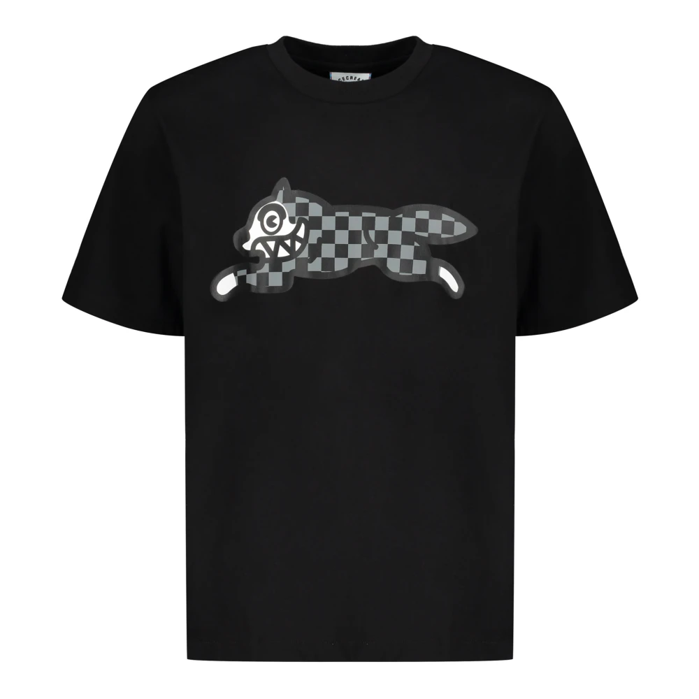 Icecream Katoenen T-shirt met Front Back Print Black Heren