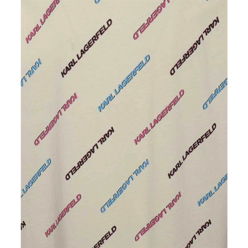 Karl Lagerfeld Logo Katoenen T-shirt Beige Dames