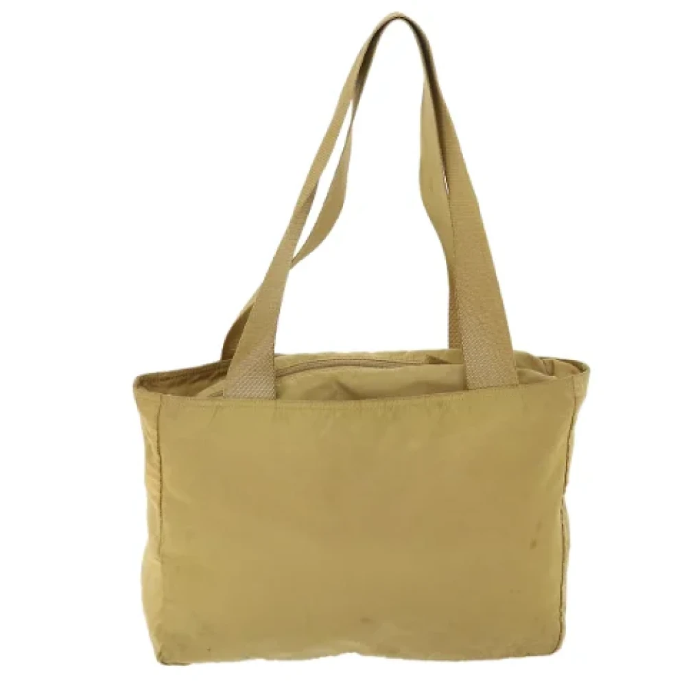 Prada Vintage Pre-owned Canvas prada-bags Beige Dames