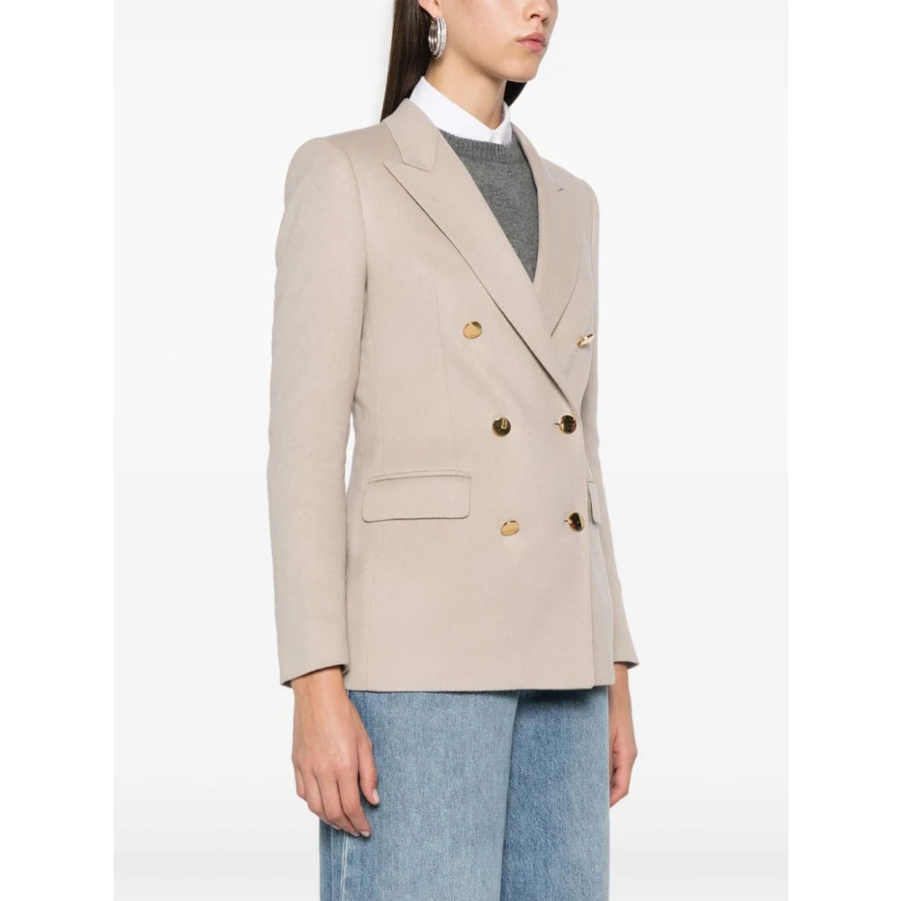 Tagliatore Beige Wollen Blend Blazer Jas Beige Dames