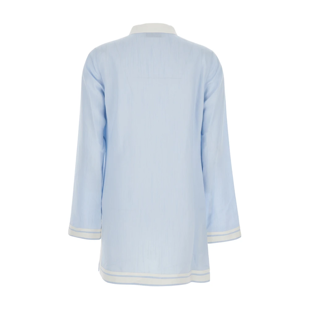 TORY BURCH Lichtblauwe Zijden V-hals Kaftan Jurk Blue Dames