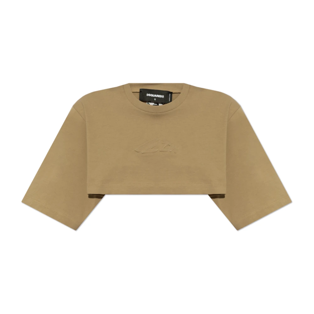 Dsquared2 Korte loszittende t-shirt Beige Dames