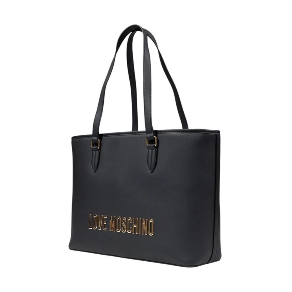 Love Moschino Stijlvolle Polyethyleen Handtas voor Vrouwen Black Dames